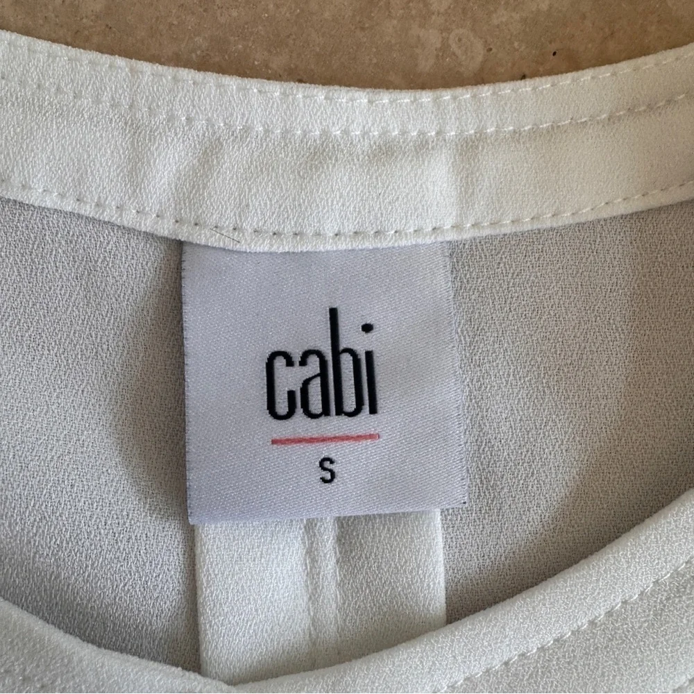 CAbi White Float Top 3/4 Ruffle Bell Sleeve Womens Size S Blouse 5521